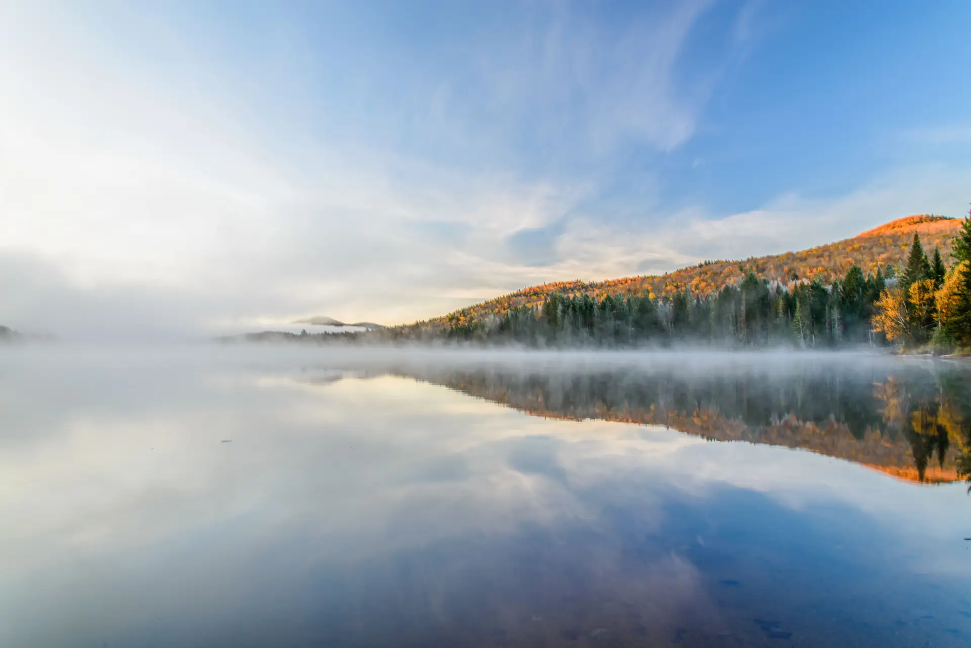 Peaceful Mont-Tremblant water reflection